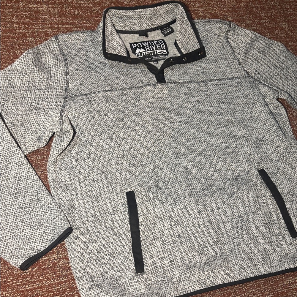 Powder River outfitters pullover grey quarter zip active sweatshirt men’s XXL